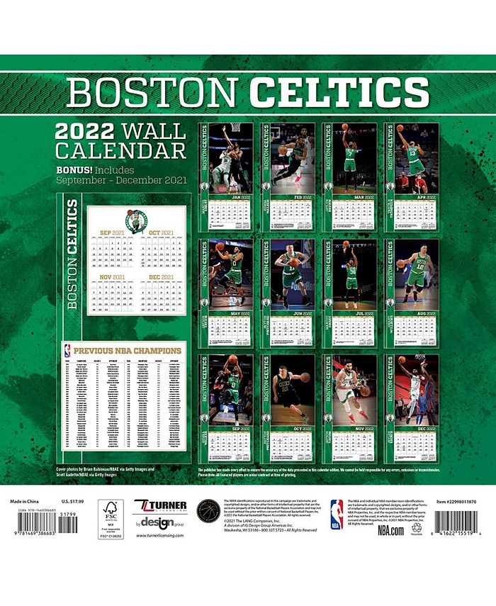 Turner Licensing Boston Celtics 2022 Wall Calendar Macy's