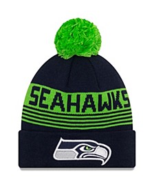 Men's College Navy Seattle Seahawks Proof Cuffed Knit Hat with Pom