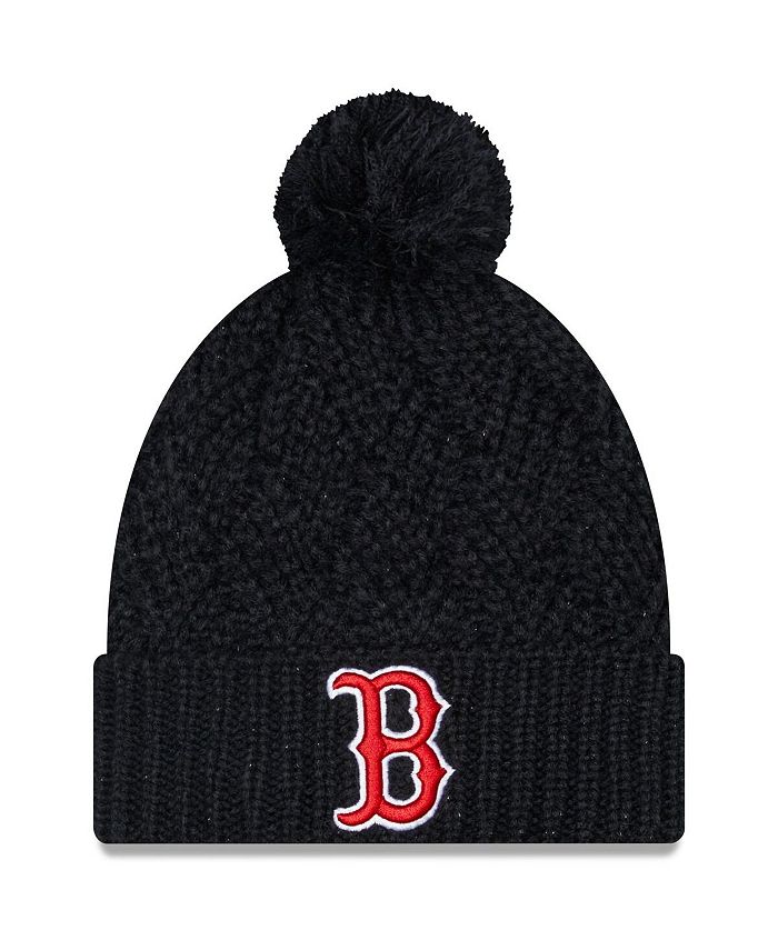 New Era Women's Navy Boston Red Sox Brisk Cuffed Knit Hat with Pom
