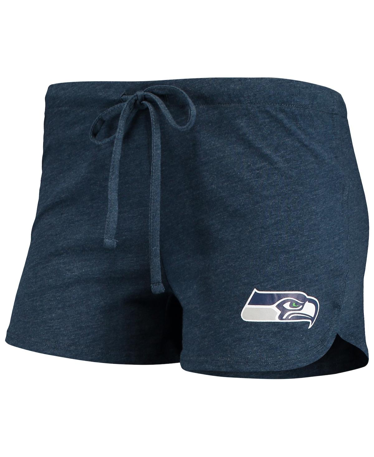 Women's CollegeSeattle Seahawks Meter Knit Long Sleeve Raglan Top and Shorts Sleep Set - Navy