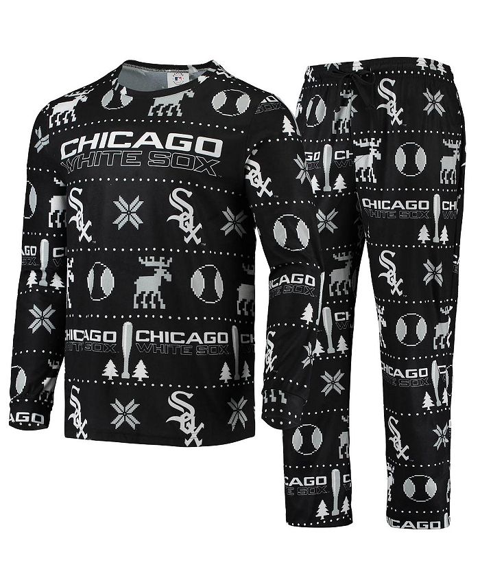 FOCO Men's Black Chicago White Sox Ugly Pajama Sleep Set Macy's