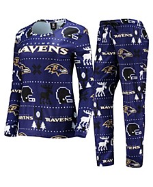 Women's Purple Baltimore Ravens Ugly Pajamas Set