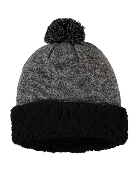 Женская шапка Top of the World Black Texas A&M Aggies Snug Cuffed Knit Hat with Pom