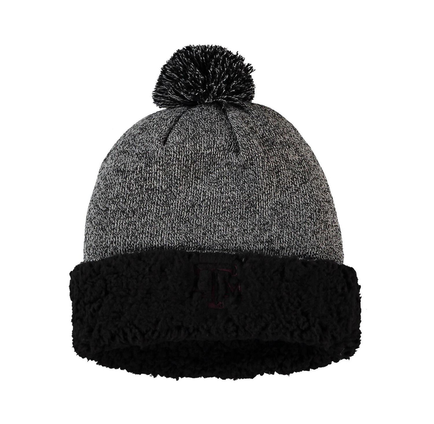 Women's Black Texas A&M Aggies Snug Cuffed Knit Hat with Pom
