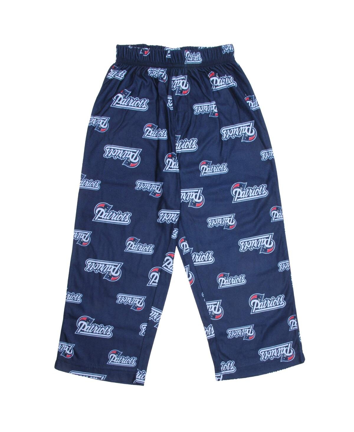 Unisex Preschool ToddlerBlue New England Patriots Allover Logo Printed Pants - Navy