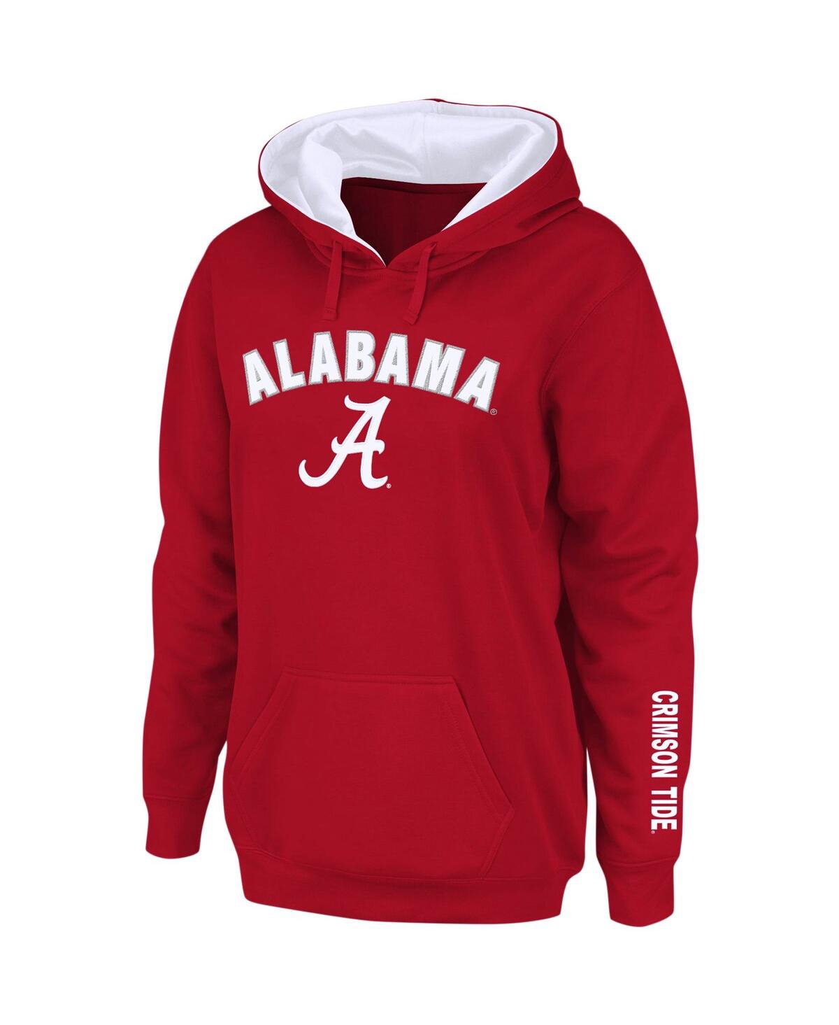 Shop Colosseum Women's Crimson Alabama Crimson Tide Arch And Logo 1 Pullover Hoodie