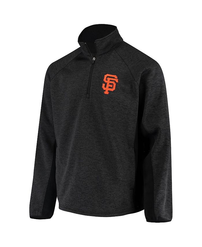 Men's Mitchell & Ness Black San Francisco Giants Anorak Raglan Half-Zip Pullover Hoodie