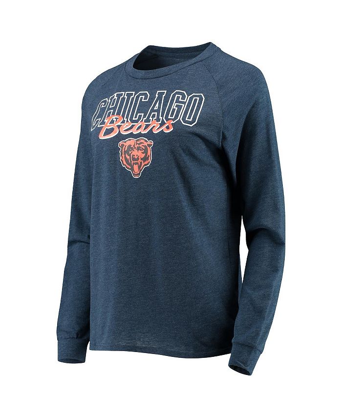 Concepts Sport Women's Navy Chicago Bears Meter Knit Long Sleeve Raglan ...