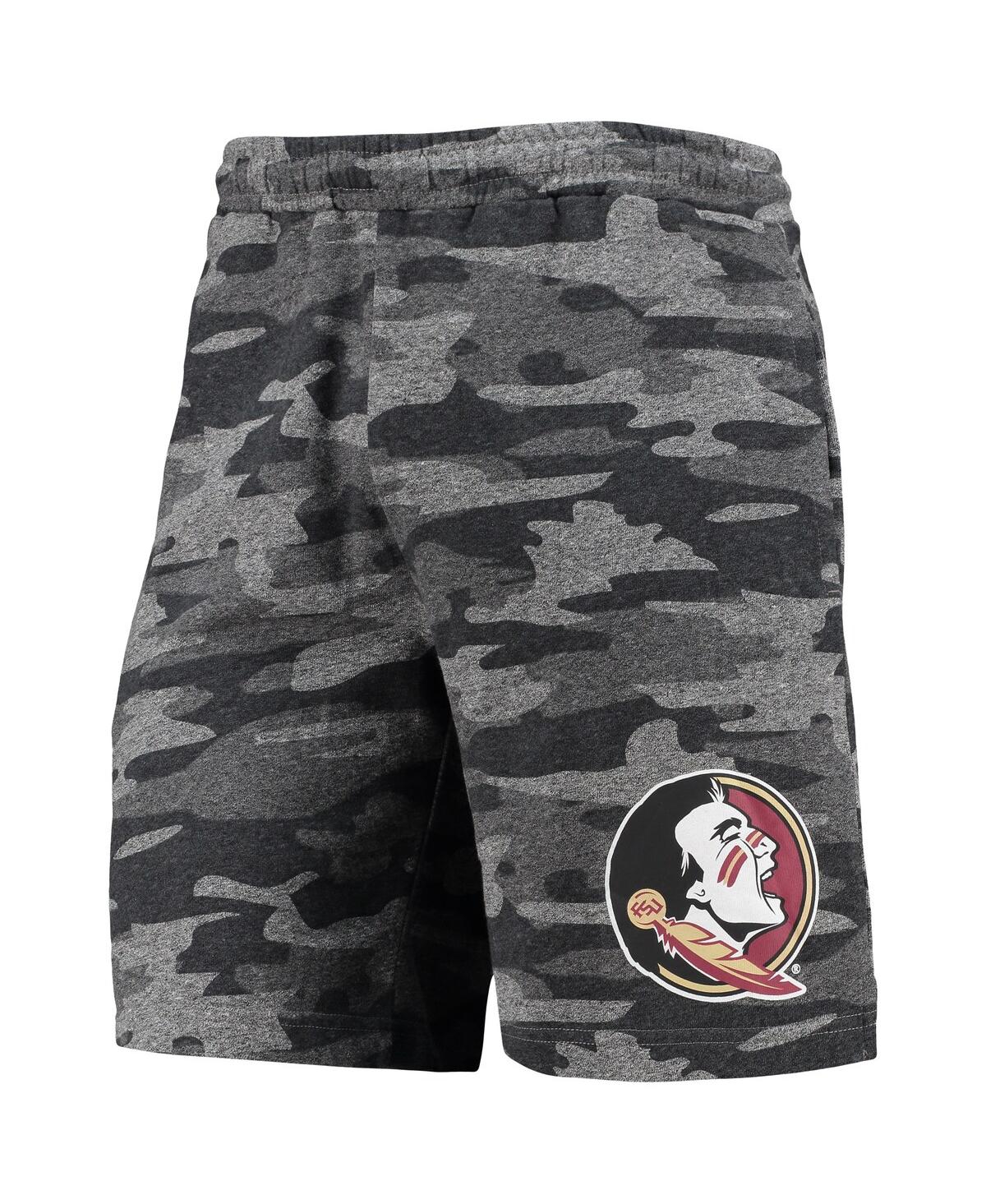 Concepts Sport Men's Charcoal And Gray Florida State Seminoles Camo Backup Terry Jam Lounge Shorts In Charcoal,gray