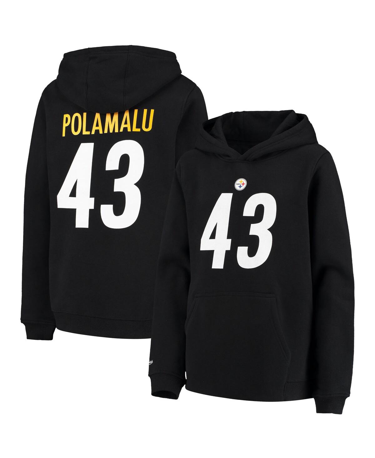 Big Boys Troy PolamaluPittsburgh Steelers Retired Player Name and Number Pullover Hoodie - Black