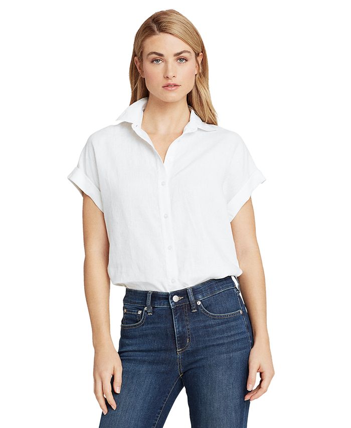 Lauren Ralph Lauren Dolman-Sleeve Linen Shirt & Reviews - Tops - Women ...