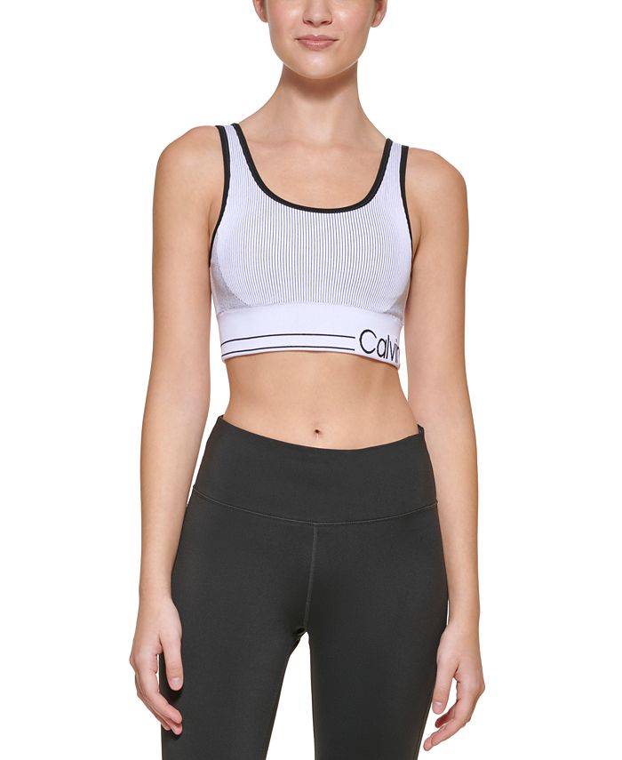Calvin Klein Women's Ribbed Medium Impact Sports Bra & Reviews - Activewear  - Women - Macy's