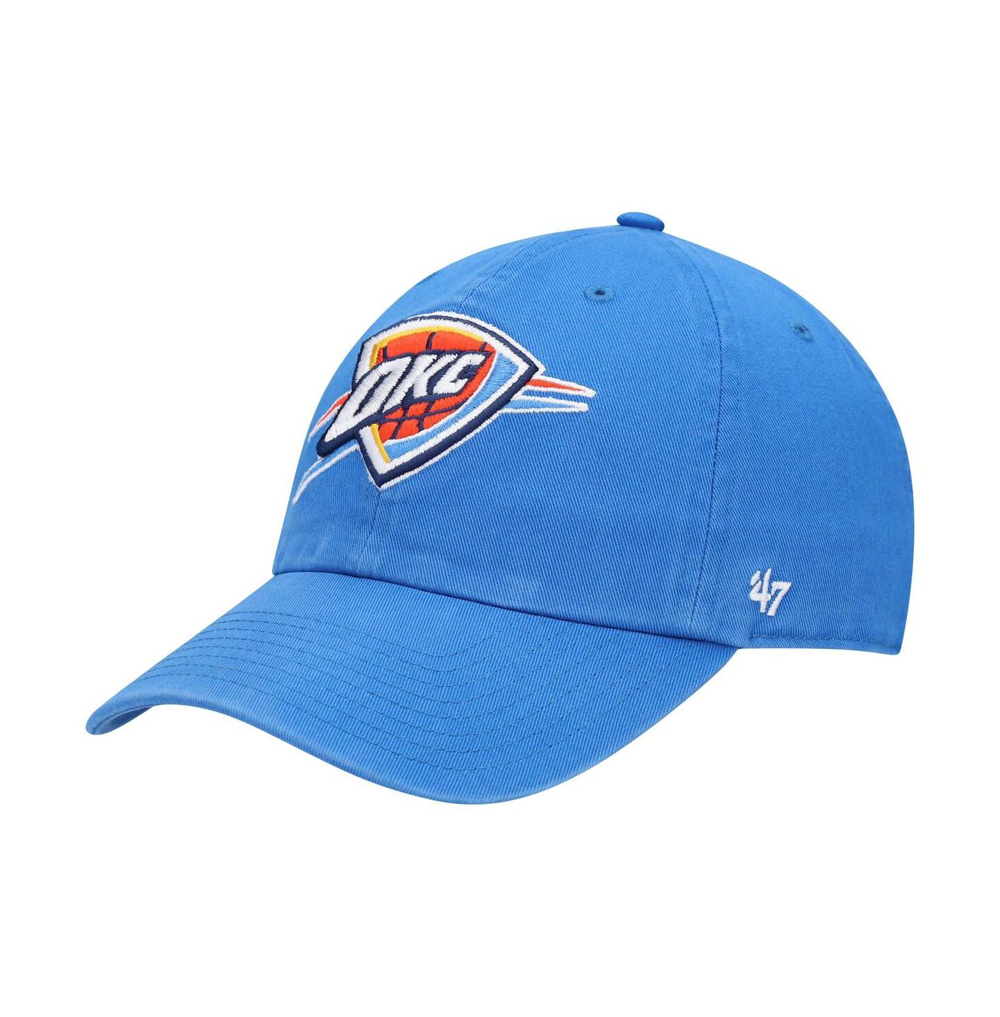 Мужская кепка '47 Brand Blue Oklahoma City Thunder Team Clean Up Adjustable Hat — фото 5