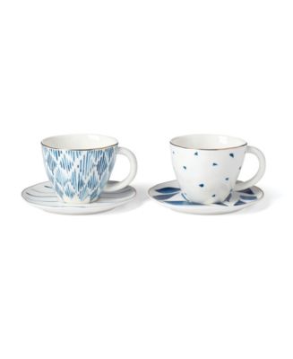 Blue Bay 4-Piece Teacup Saucer Set - Macy's