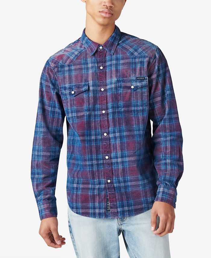 Lucky Brand Men's Snap Flannel Shirt - Macy's