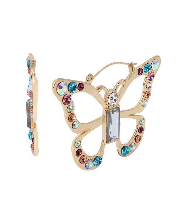 Betsey Johnson Butterfly Hoop Earrings Macy's
