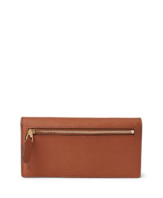 Women's Crosshatch Leather Slim Snapped-Closure Wallet