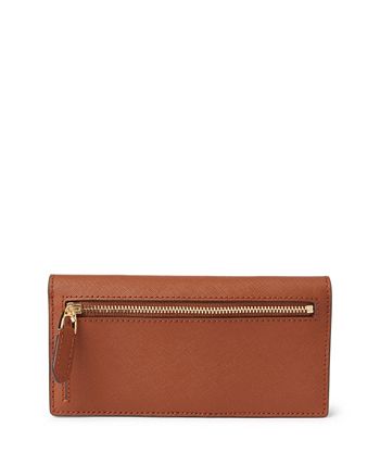 Women's Crosshatch Leather Slim Snapped-Closure Wallet