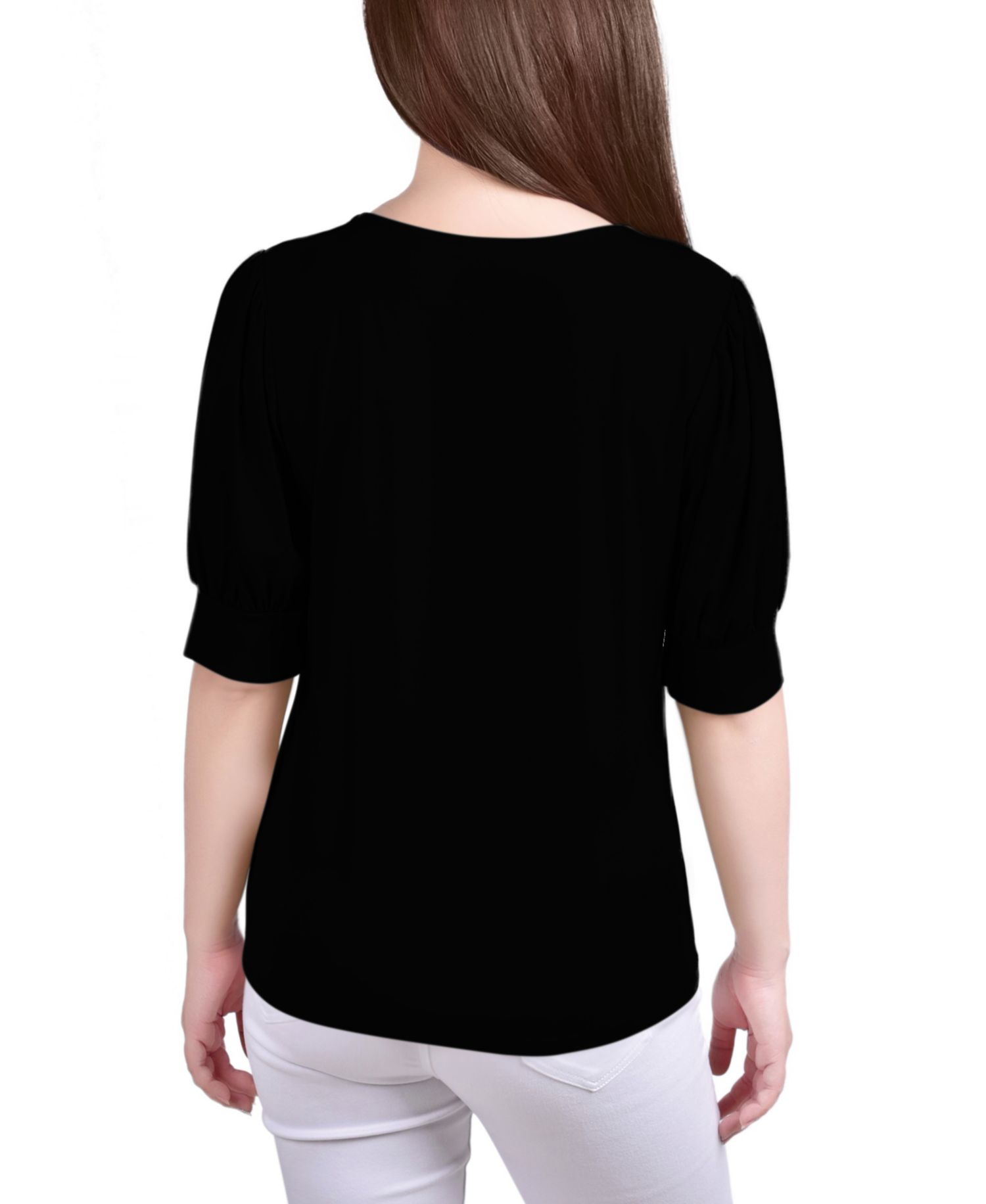 Petite Short Sleeve Balloon Sleeve Top