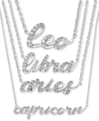 Effy Diamond Zodiac Necklace Collection In Sterling Silver