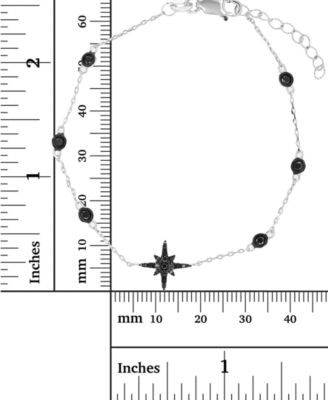 Black Spinel Star Chain Bracelet (5/8 ct. t.w.) in Sterling Silver