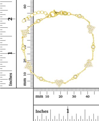 Cubic Zirconia Heart Cluster Chain Bracelet
