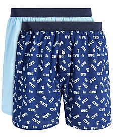 Men's 2-Pk. #1 Dad & Solid Boxer Shorts, Created for Macy's 