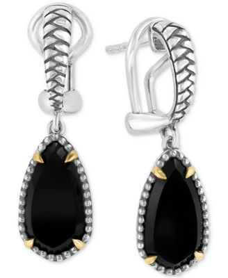 EFFY&reg; Onyx Drop Earrings in Sterling Silver