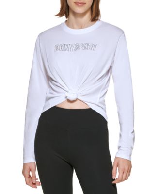 DKNY - Women's Cotton Logo Knot-Front T-Shirt
