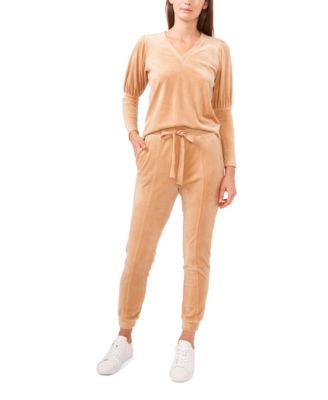 Women's Velour Drawstring Waist Pull on Pants