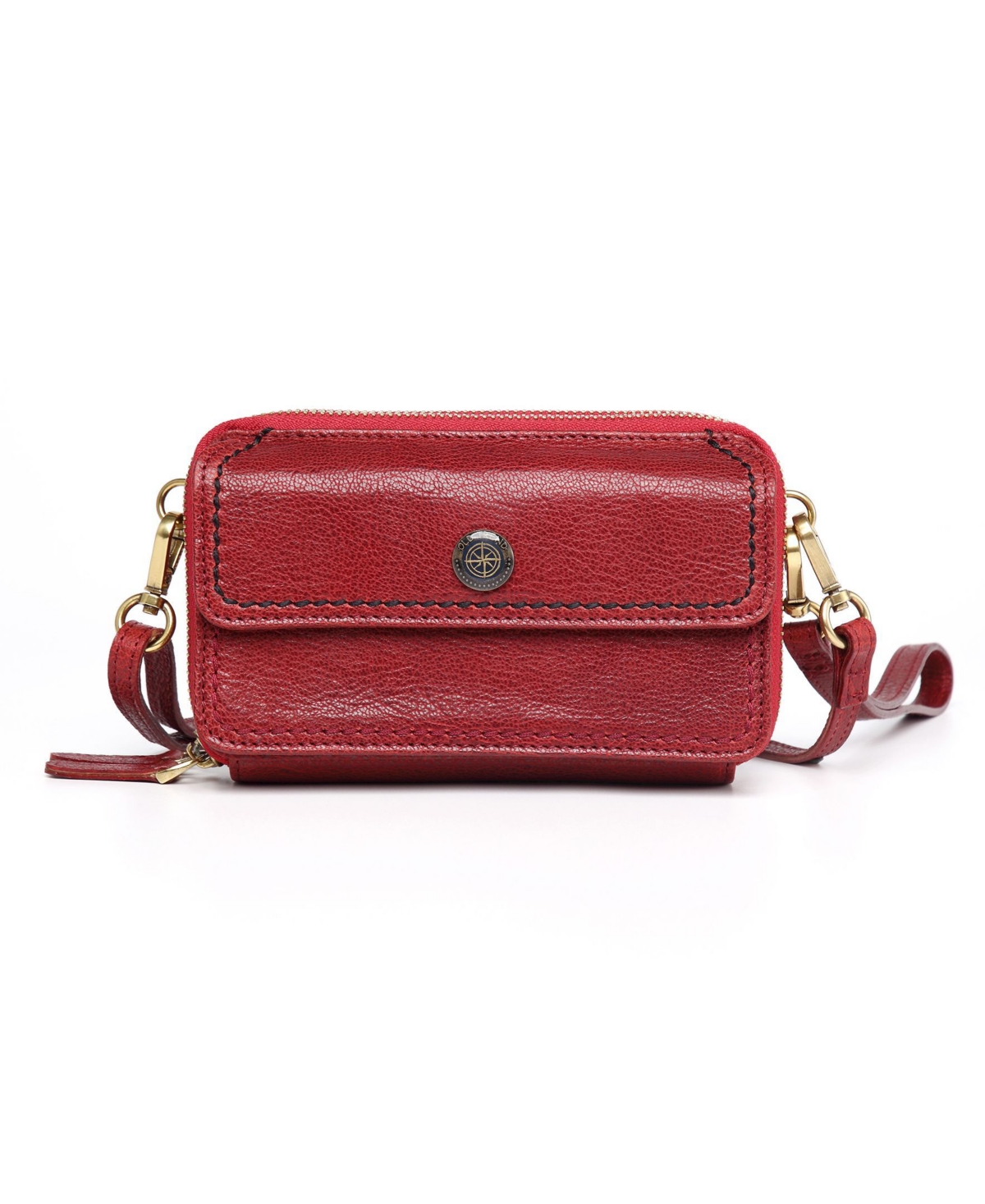 Women's Genuine Leather Northwood Crossbody Wallet - Red