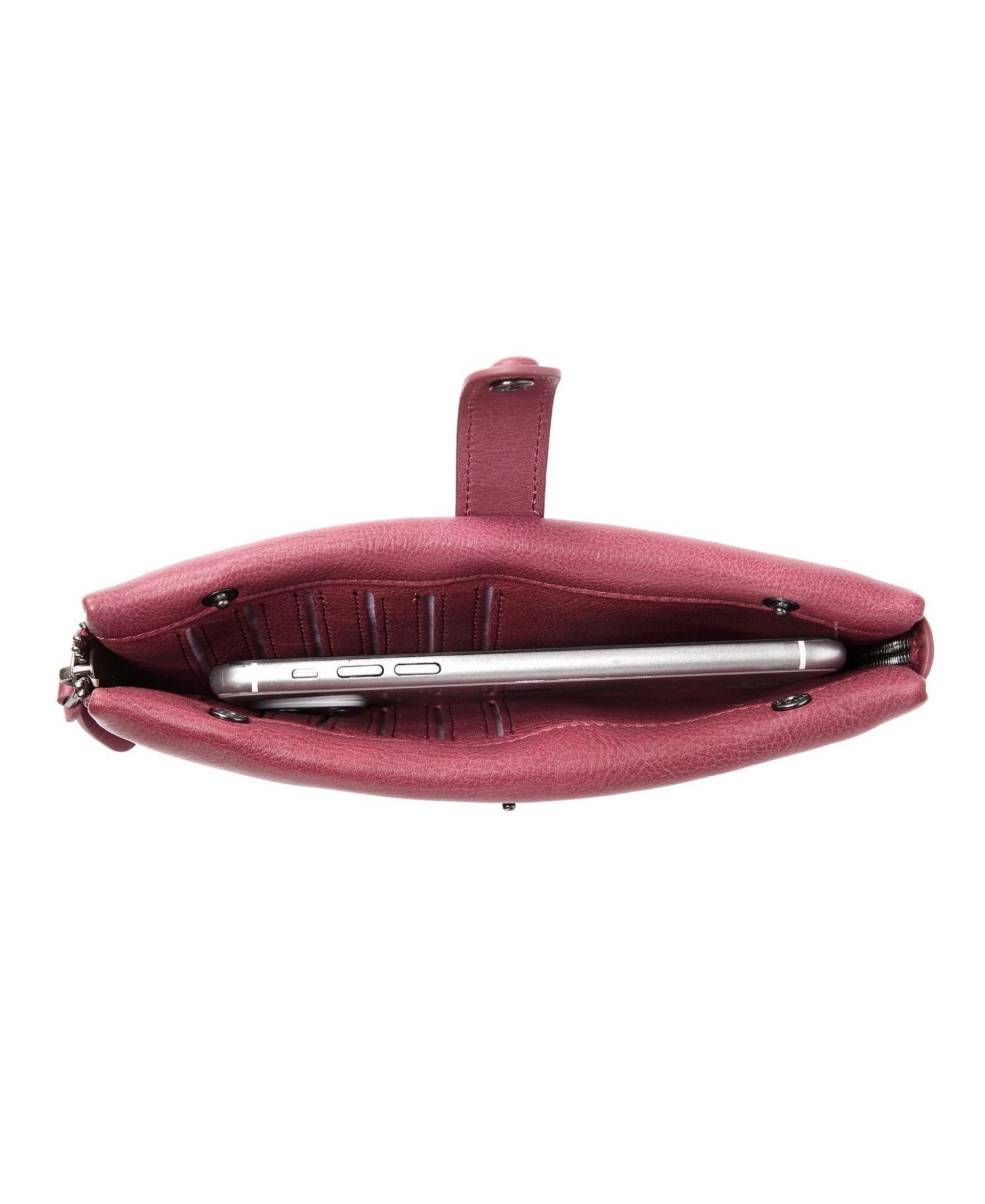 Women's Genuine Leather Snapper Clutch