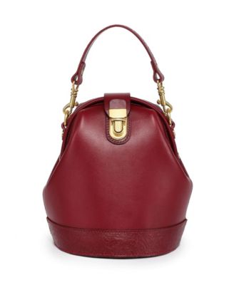 Women's Genuine Leather Doctor Bucket Crossbody Convertible Bag