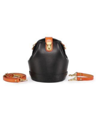 Women's Genuine Leather Doctor Bucket Crossbody Convertible Bag