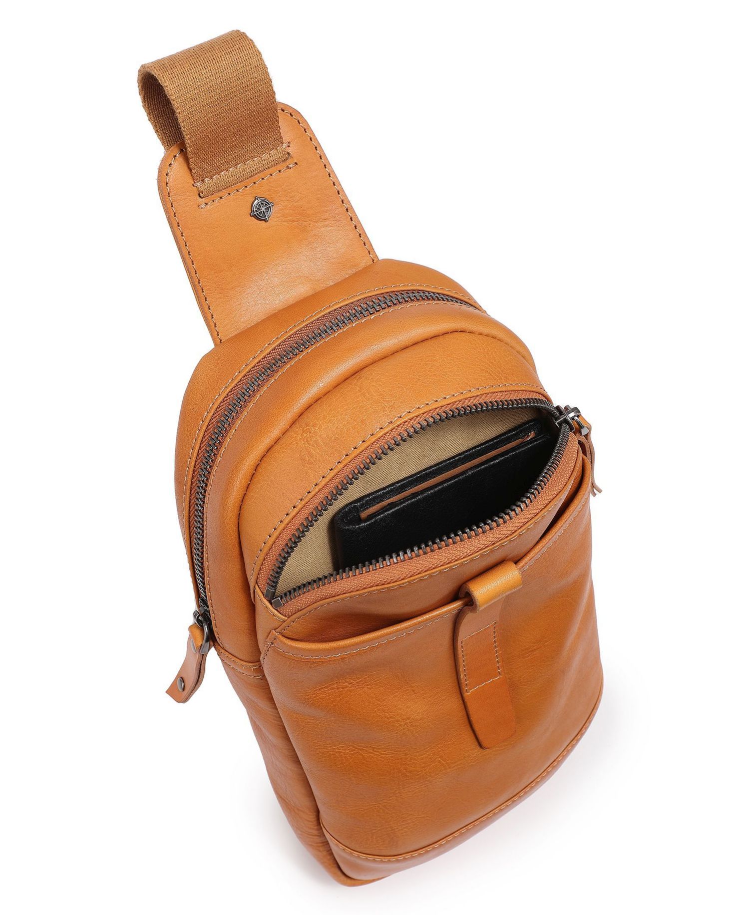 Sun-Wing Leather Sling Bag