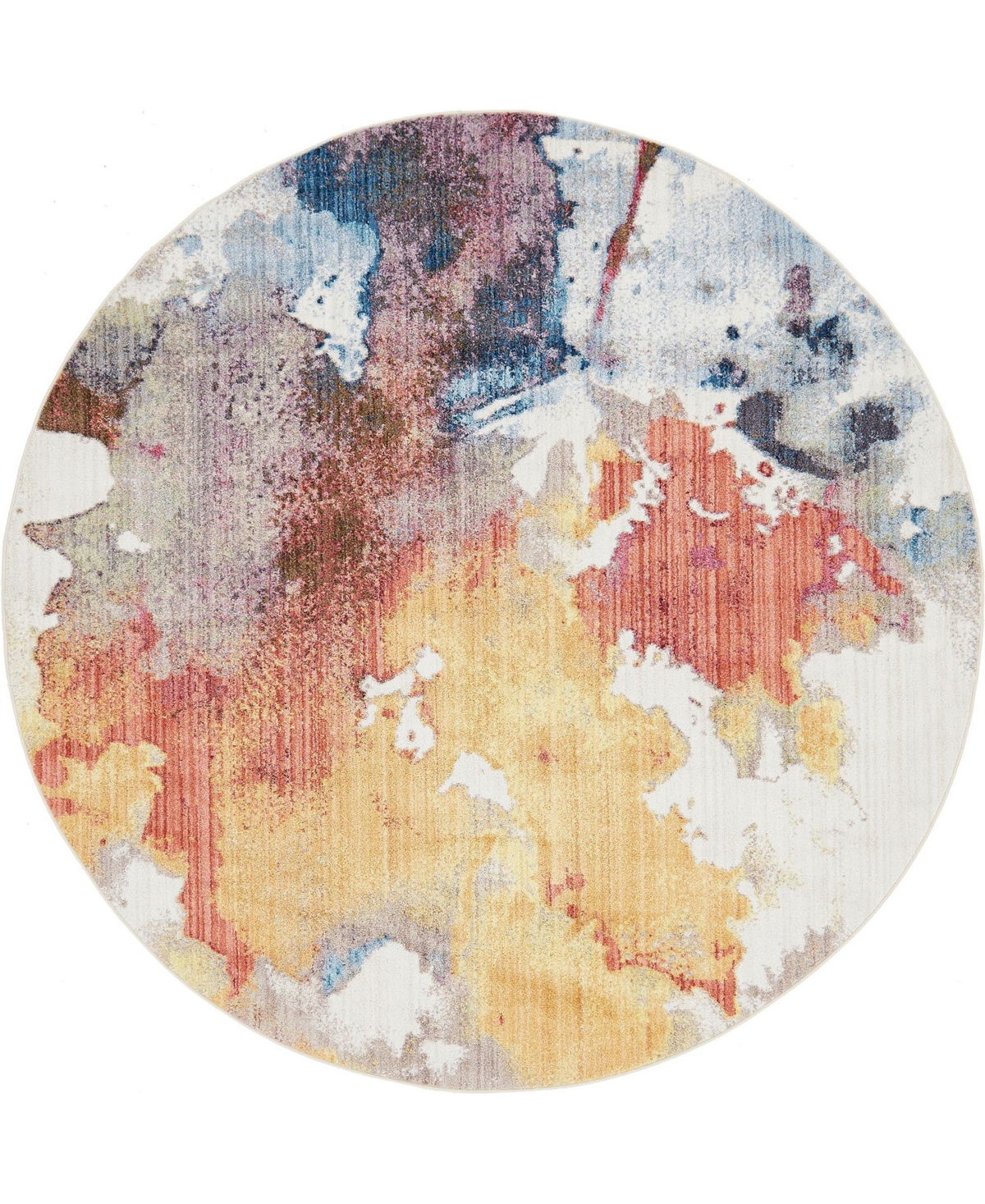 Jill Zarin West Village Downtown Jzd002 Multi 8' x 8' Round Rug - Multi