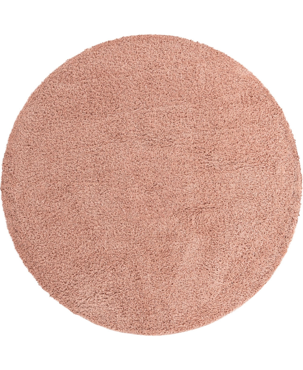 Bayshore Home Always Shag Solid 8'2in x 8'2in Round Area Rug - Rose