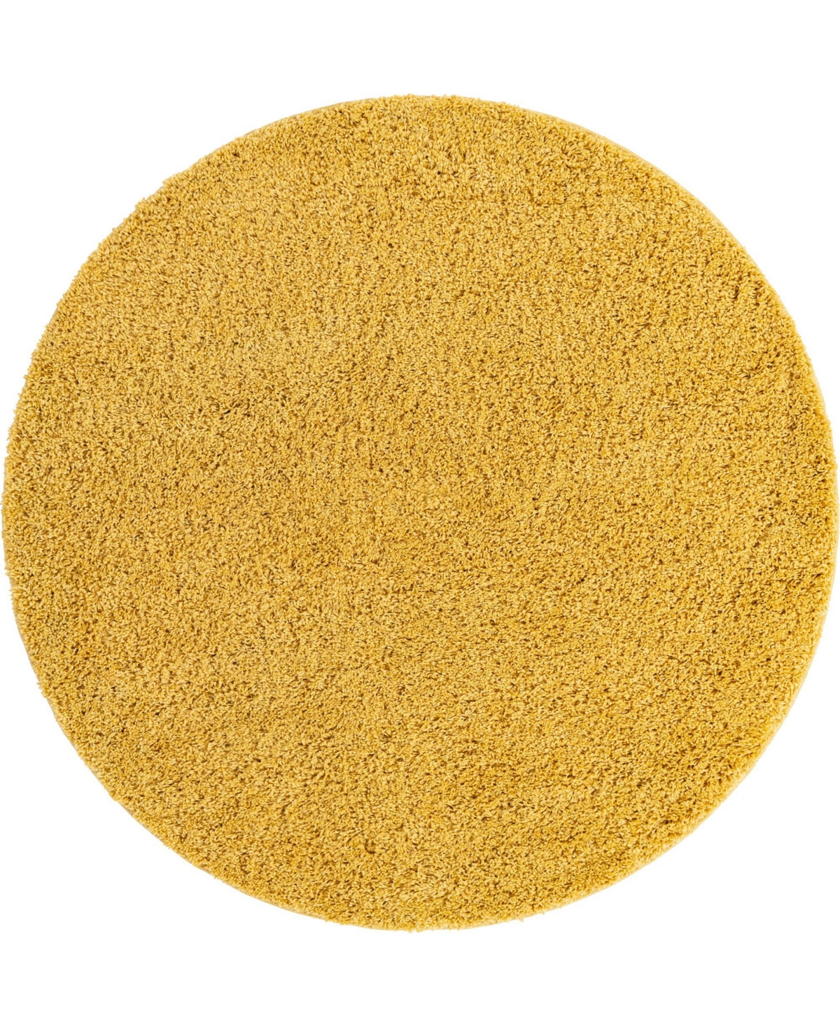 Bayshore Home Always Shag Solid 8'2in x 8'2in Round Area Rug - Yellow