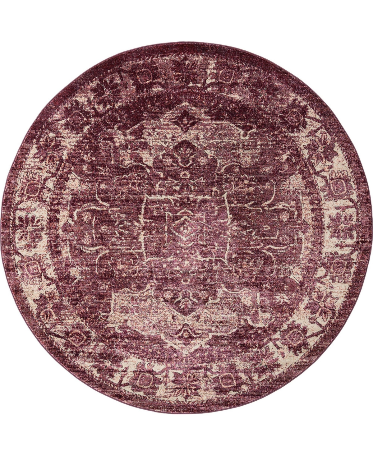Bayshore Home Castille Adjani 7'10in x 7'10in Round Area Rug - Purple