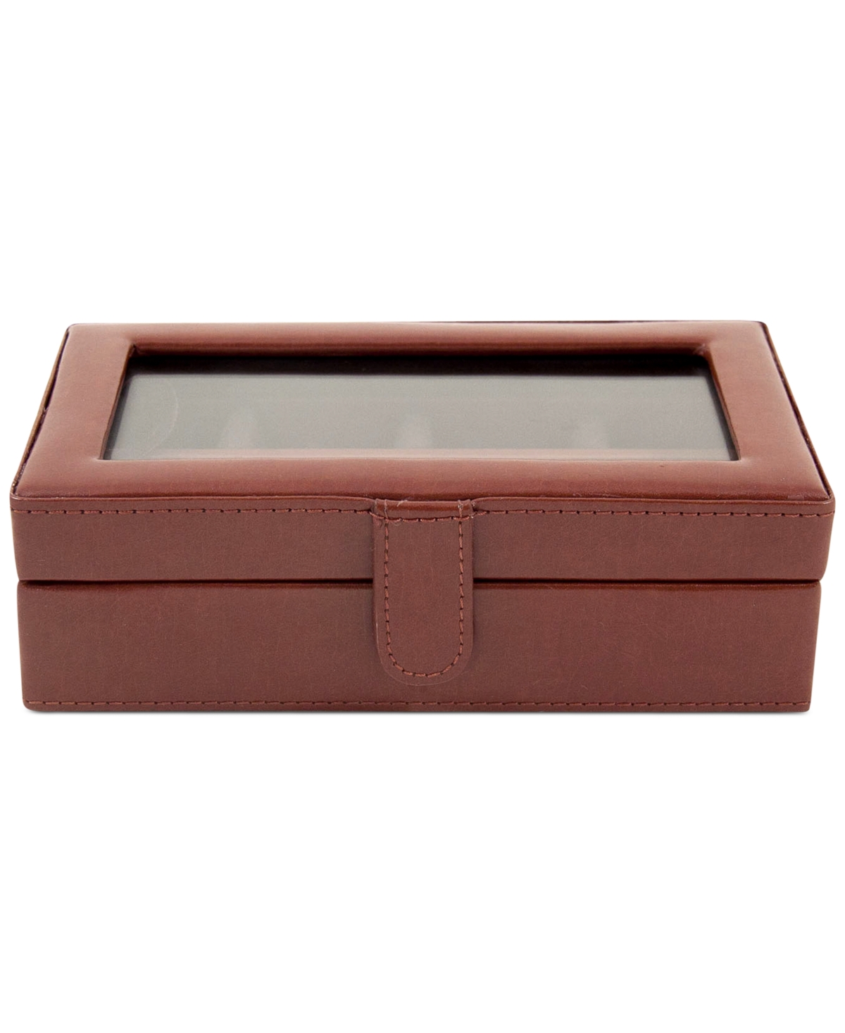 Leather 12-Piece Cufflinks Box - Brown