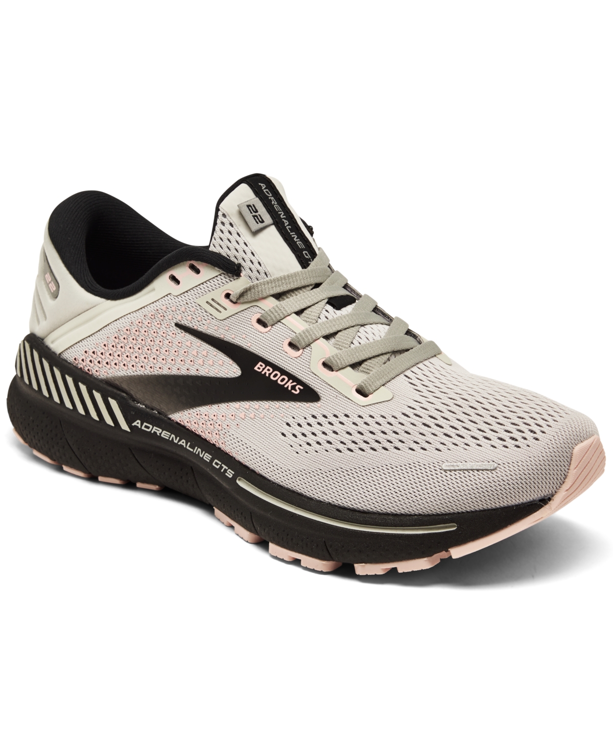 Brooks Women's Adrenaline Gts 22 Running Sneakers From Finish Line In Gray,rose,tawny
