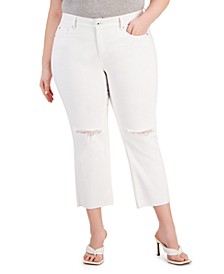 Plus Size Ripped Straight-Leg Jeans, Created for Macy's