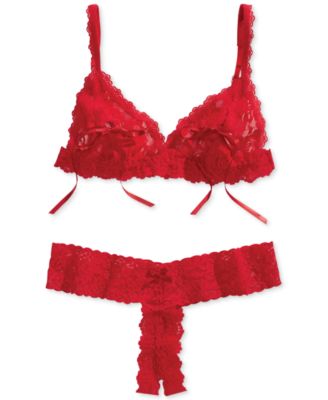 Hanky Panky Peek-a-Boo Lace Side Tie Bikini Black Black Friday Clearance Underwe