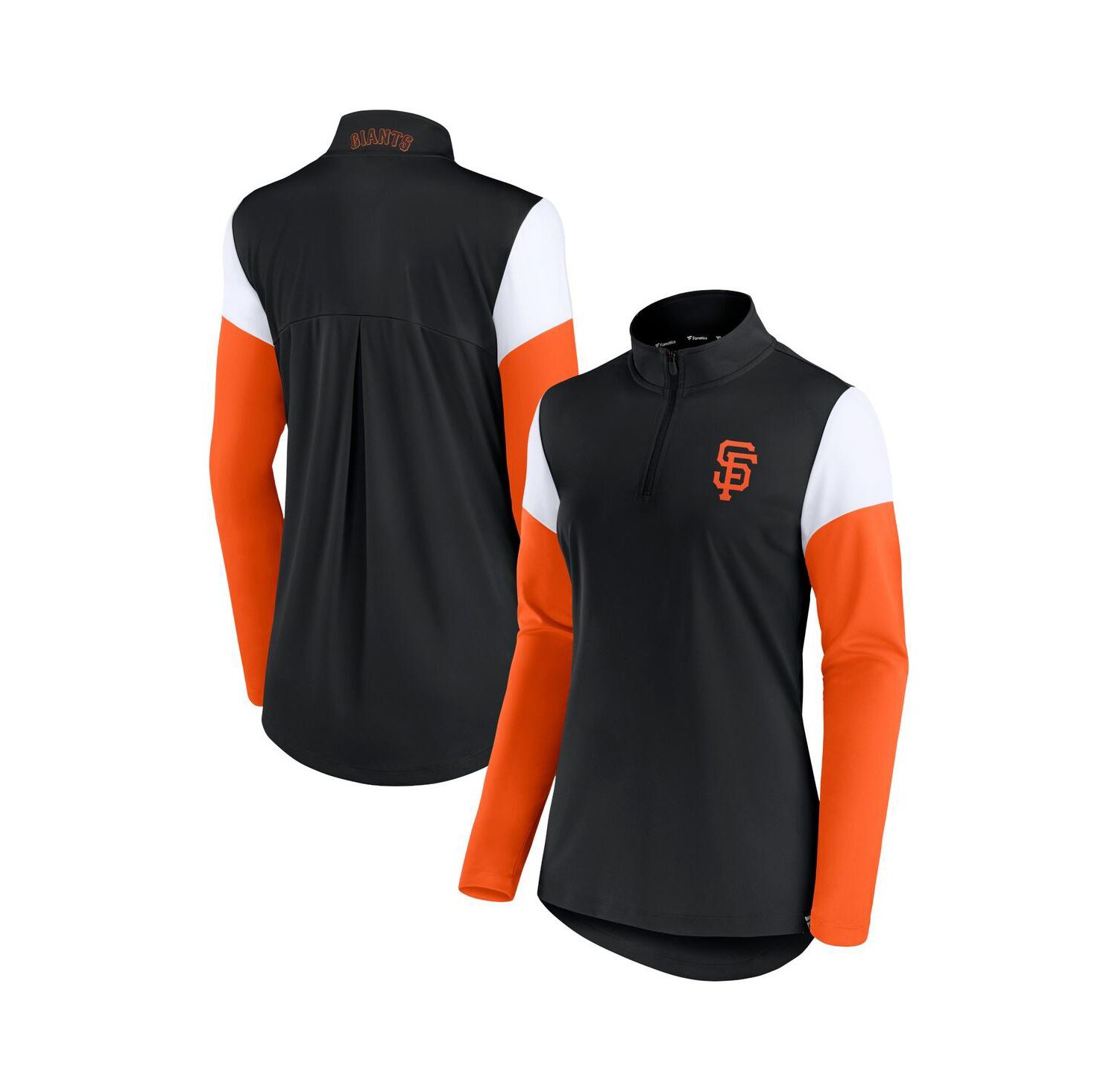 Women's Black and Orange San Francisco Giants Authentic Fleece Quarter-Zip Jacket