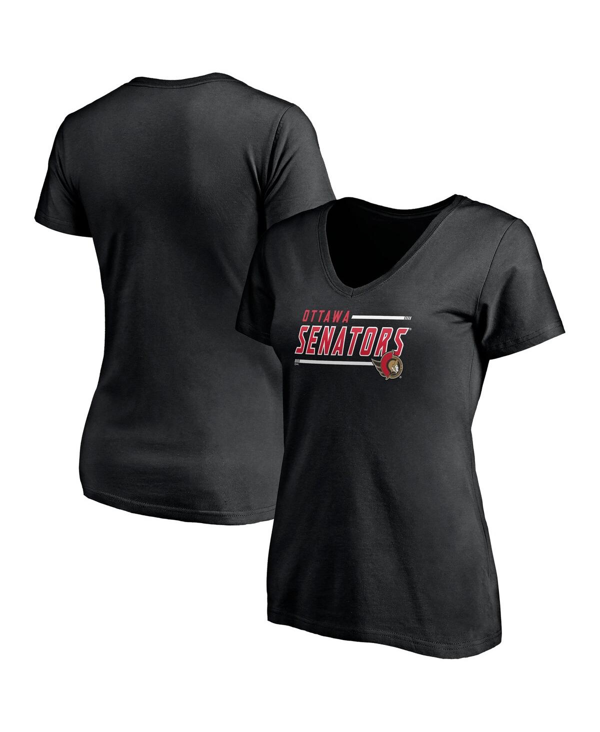 Women's FanaticsOttawa Senators Plus Size Mascot In Bounds V-Neck T-shirt - Black