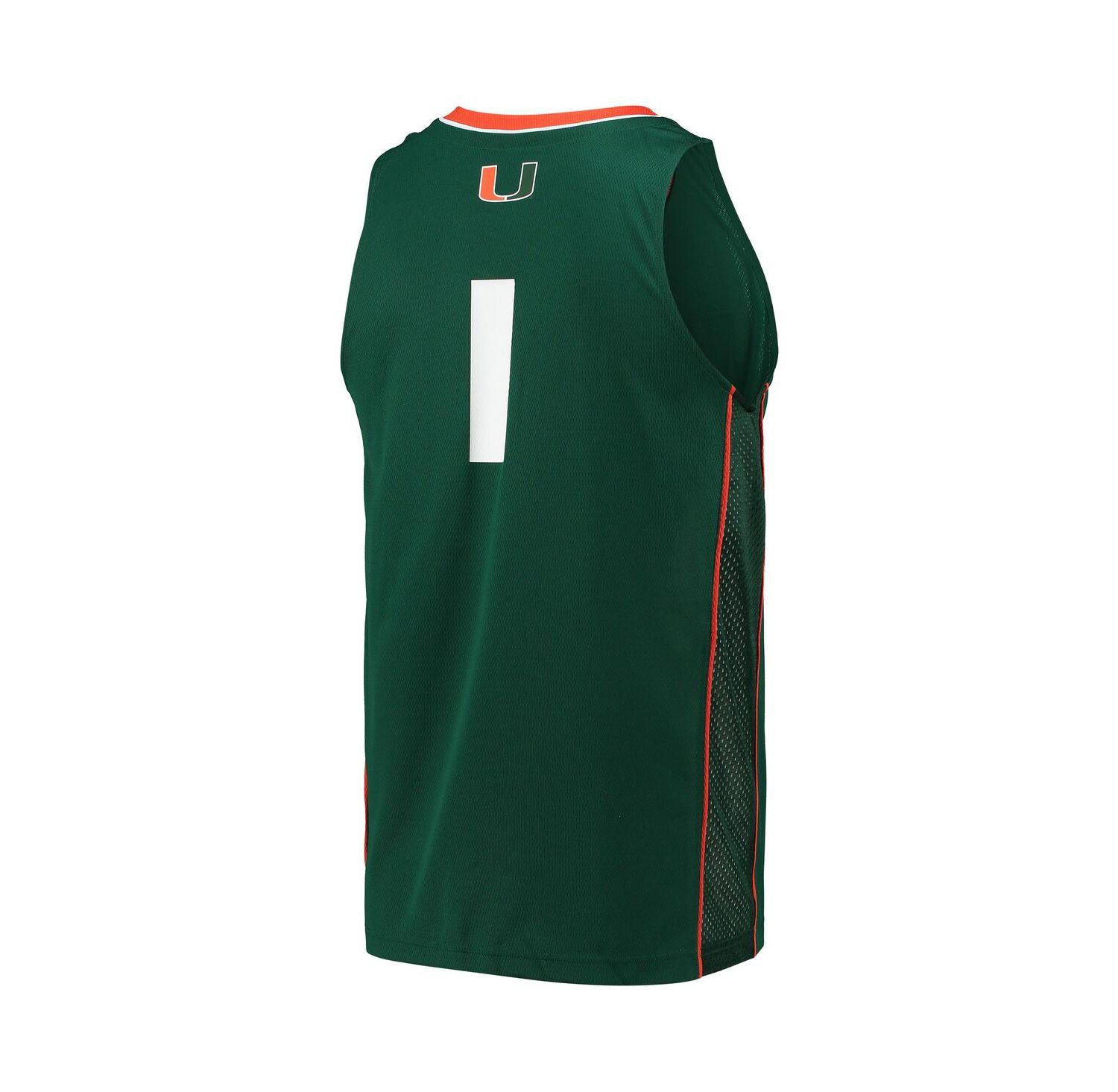 Men's Number 1 Miami Hurricanes Team Swingman Basketball Jersey