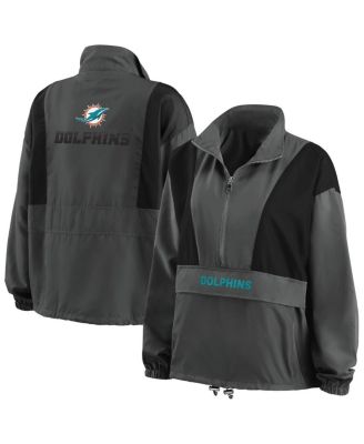 Women's Miami Dolphins WEAR by Erin Andrews Heathered Gray Team Full-Zip  Hoodie