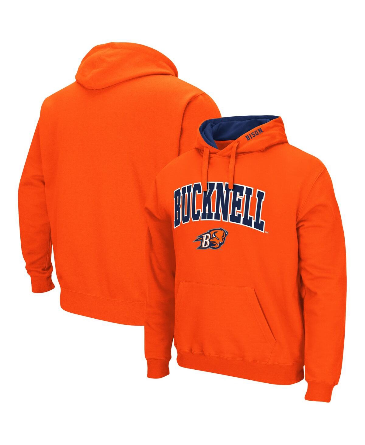 COLOSSEUM MEN'S COLOSSEUM ORANGE BUCKNELL BISON ARCH AND LOGO PULLOVER HOODIE