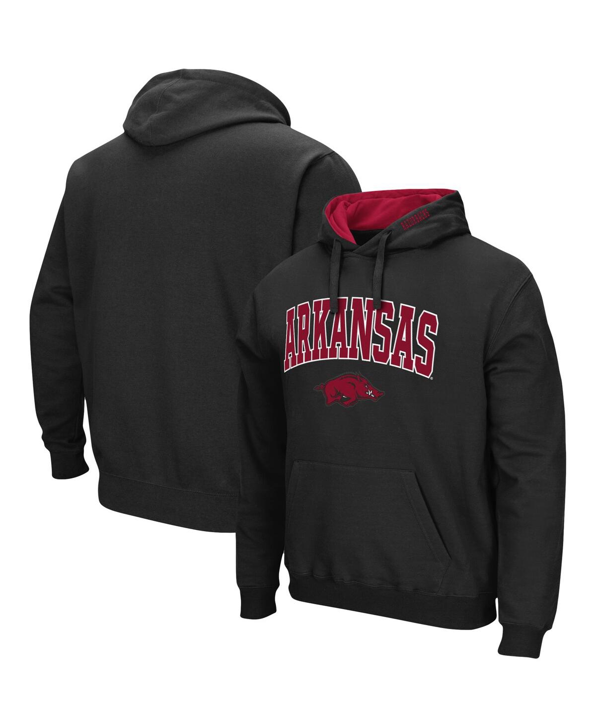 Colosseum Men's  Arkansas Razorbacks Arch And Logo 3.0 Pullover Hoodie In Black
