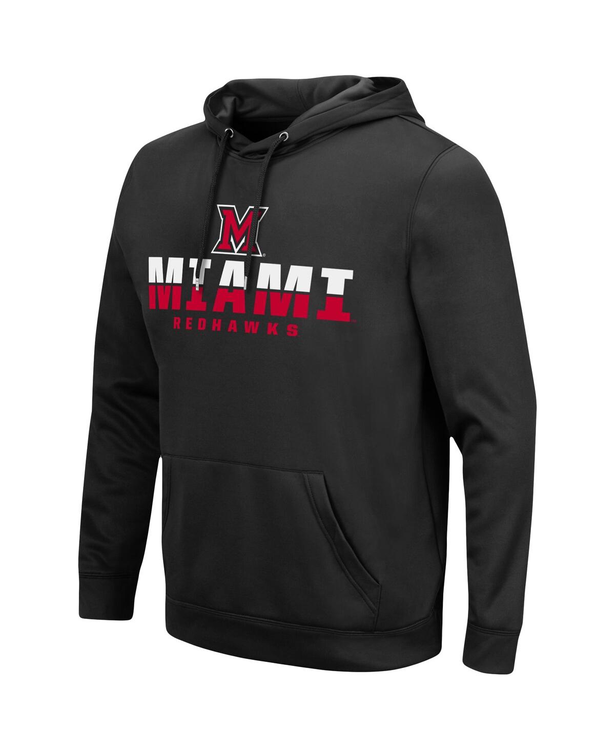 Colosseum Black Miami University Redhawks Lantern Pullover Hoodie In Black